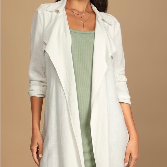 COPY - All About Style Ivory Belted Trench Coat. - Picture 3 of 3